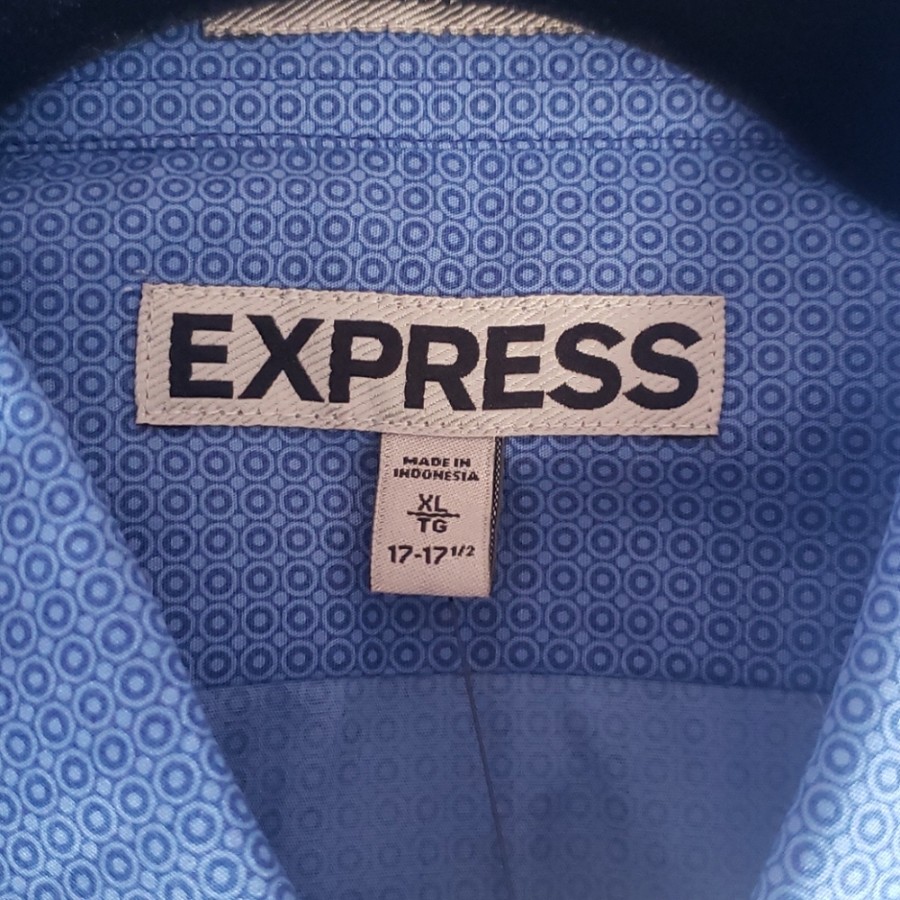 Express Blue Button Down - Picture 2 of 6